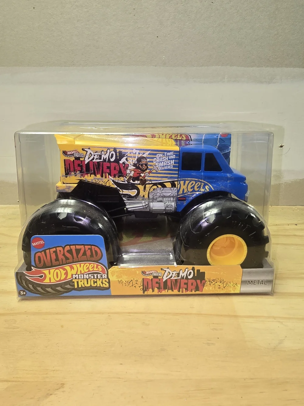 Hot Wheels Oversized Monster Truck - Blue & Yellow Demo Delivery
